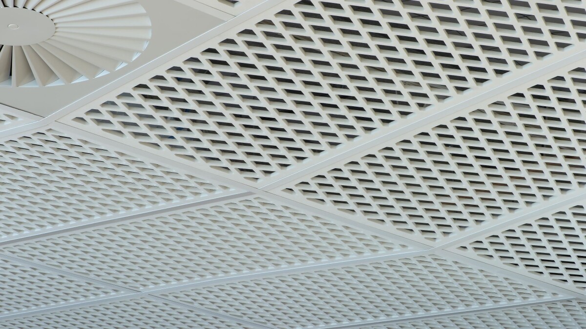 Mesh acoustic ceilings for open plan environments