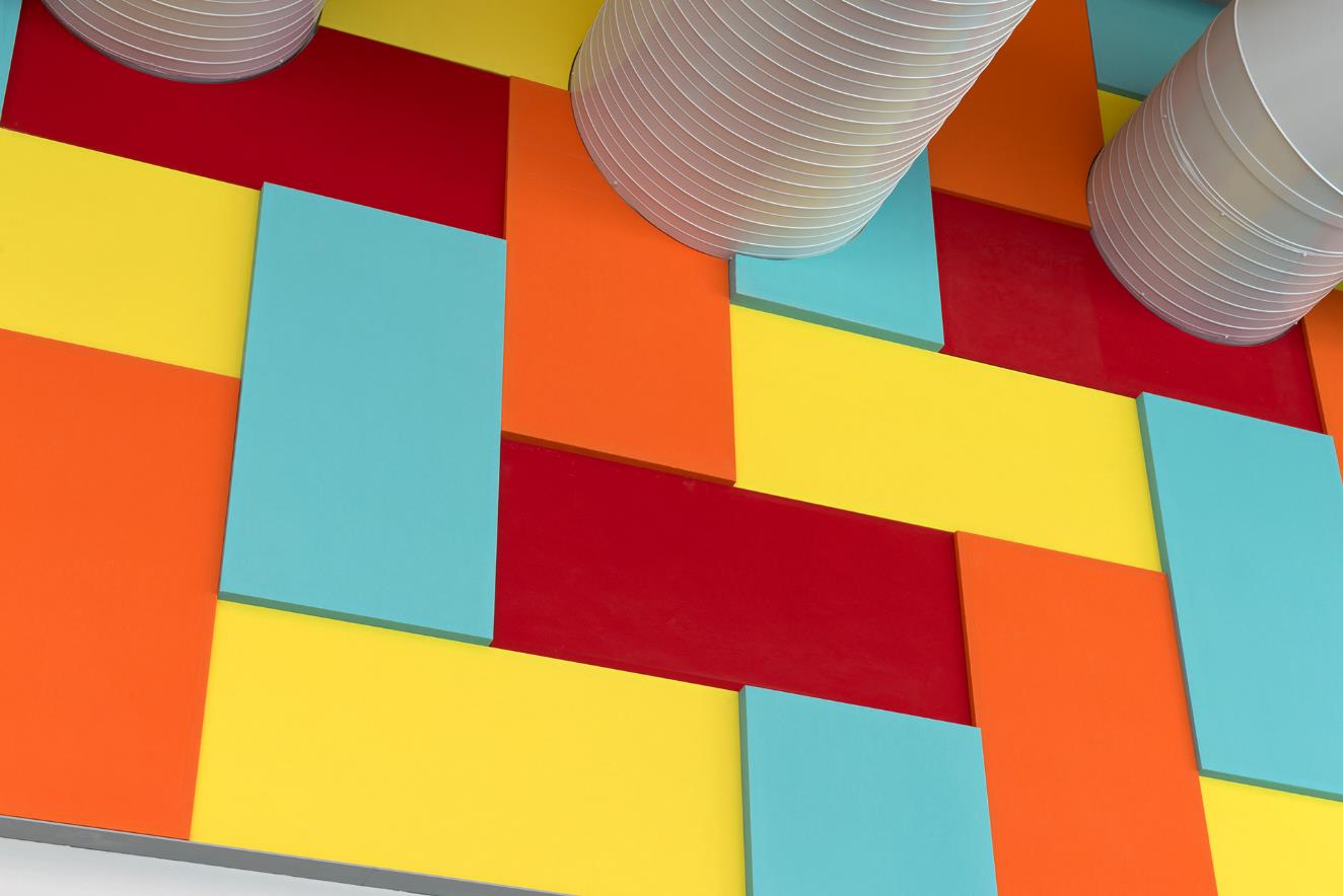 Otahuhu Recreational Centre - coloured Sonatex wall panels