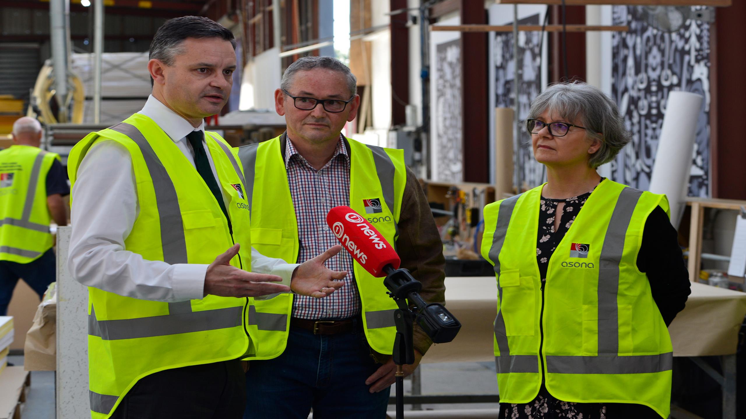 Hon. James Shaw MP with Anne & Neil Ridgway from Asona Ltd